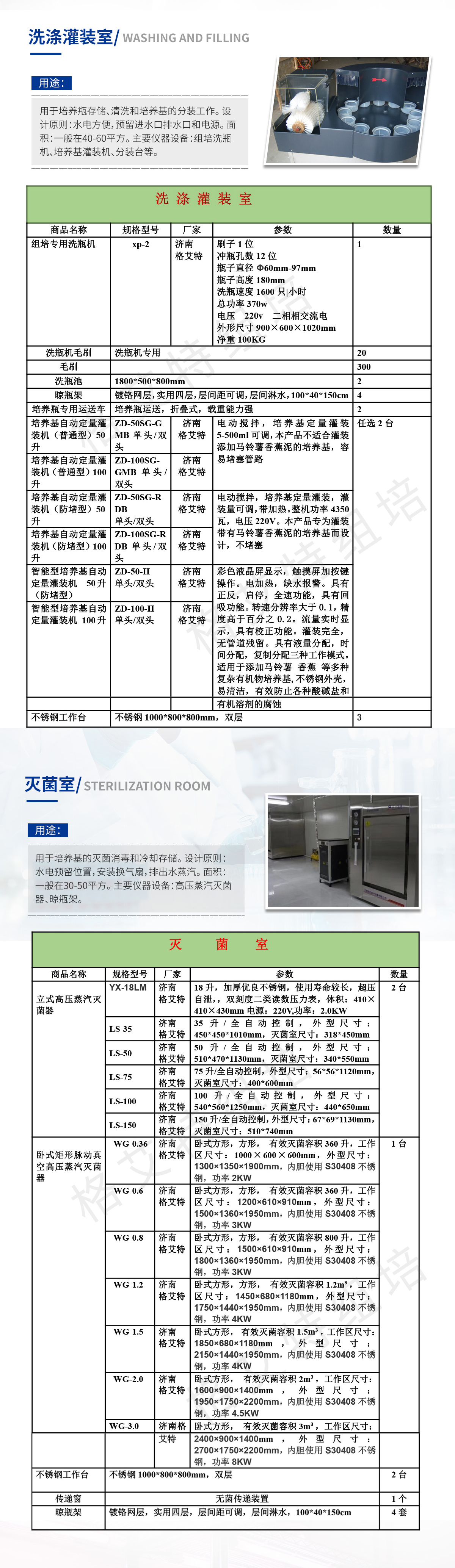 组培洗涤灌装室